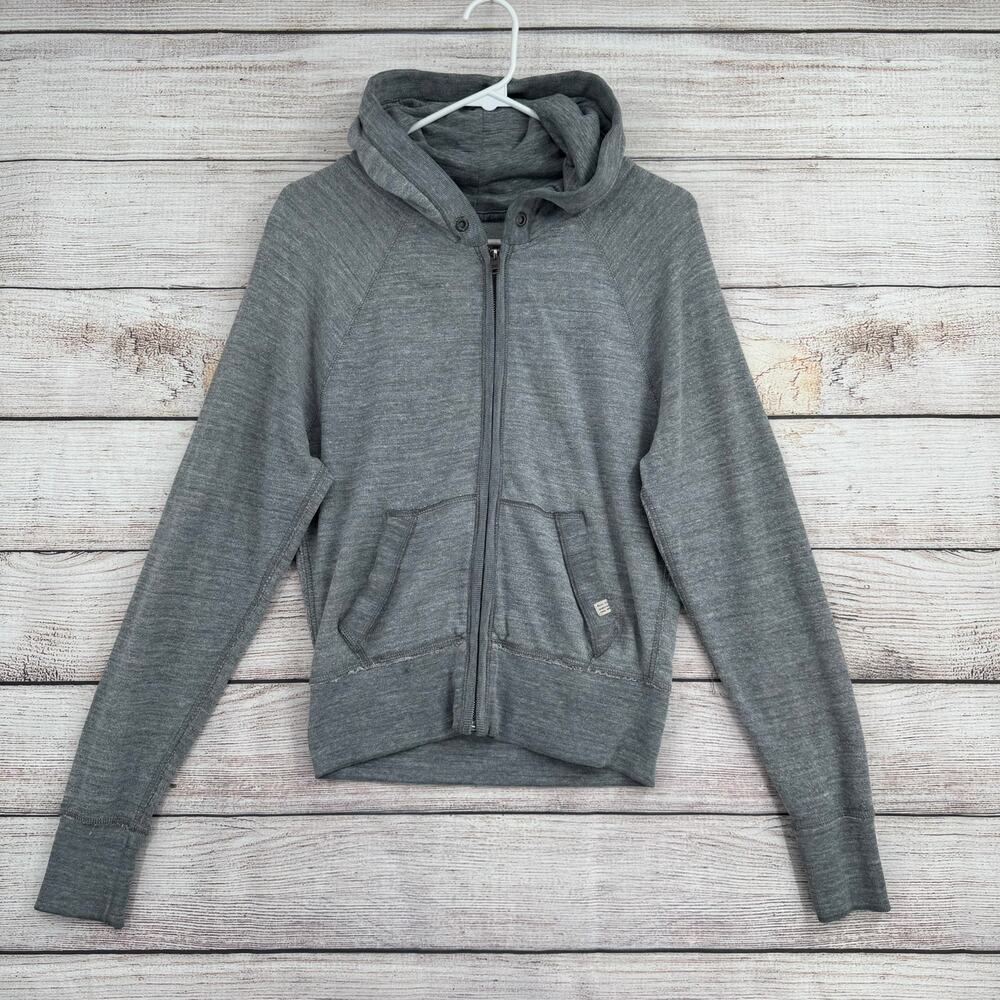 Ruehl No.925‎ Terry Cloth Full Zip Hoodie Sweatshirt Womens Small Gray